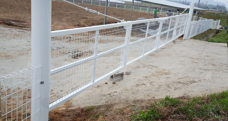 백색 쌍문+백색 휀스입니다.